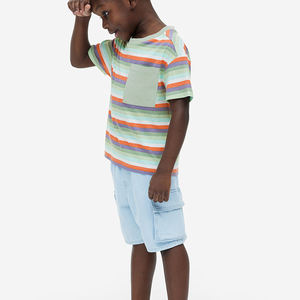 100% tricoté pur coton tissu longueur régulière col rond demi manches séchage rapide forêt cravate et teinture t-shirt pour garçons - Product Image 6