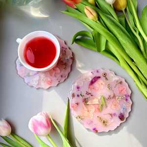 Elegant Handmade Wooden and Resin <b>Coasters</b> for Luxury Dining <b>Table</b> Classic Style International Export Stone <b>Coasters</b> for Decor - Product Image 1