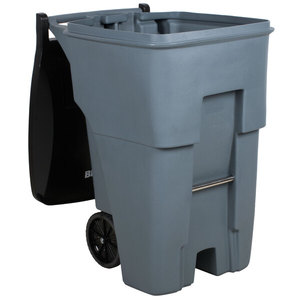 ถังขยะทรงสี่เหลี่ยมมีล้อพร้อมฝาปิด Rubbermaid FG9W2200GRAY BRUTE ขนาด 95 แกลลอน สีเทา - Product Image 2