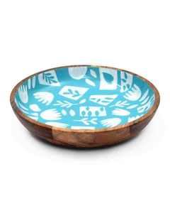 Bol en bois coloré Table à manger Bol de service en bois décoratif avec bol de stockage de conception de finition en émail coloré multiple - Product Image 2