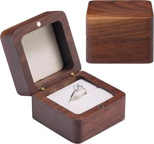กล่องใส่แหวนแต่งงานแบบวินเทจทำด้วยมือมีช่องเล็กน้ำหนักเบาทำจากไม้ที่ใส่แหวนหมั้นรูปหัวใจ - Product Image 2