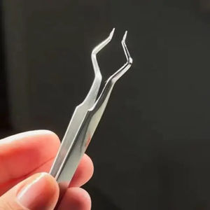 Kaamir Instruments Práctico Aislamiento Anti-Magnético Acero Inoxidable Punta Lisa 10mm Pinzas de Extensión de Pestañas para Pestañas - Product Image 6