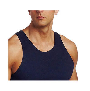 2024 haute qualité à manches courtes coton fibre de bambou Gym débardeur sans couture sport Fitness musculation Singlet taux de gros - Product Image 3
