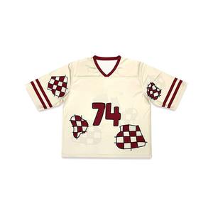 เสื้อฟุตบอลแบบกำหนดเอง-พอดีตัวตาข่ายแบบแห้งเร็วเสื้อยืดสไตล์อเมริกันวินเทจขนาดใหญ่แนวสตรีทสวมใส่ได้ทั้งชายและหญิงผลิตในปากีสถาน - Product Image 3