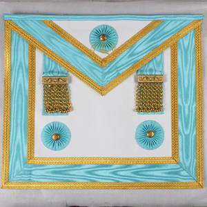 Meilleure vente de haute qualité brodé à la main maçonnique maître tablier personnalisé conçu tissu dentelle décoration Nickel matériel Badges - Product Image 5