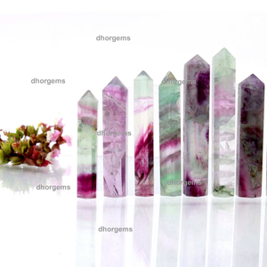 Tour de cristal de rhodonite, pierre précieuse naturelle |   Pointe d'obélisque en pierre d'énergie curative : Quartz rose, Fluorite, Jaspe océanique, Cristal - Product Image 2