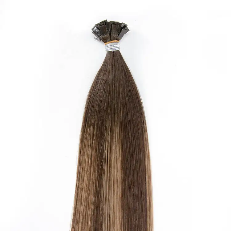Wholesale 100% Virgin Russian I-tip Hair Extensions Brown Color Double Drawn Micro Bead Flat U I K Tip Hair Russian virgin