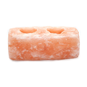 Vela de sal rosa de hierro forjado de doble forma y soporte de luz de té artesanías naturales para decoración de Spa relajación piramidal y votiva del Himalaya - Product Image 6