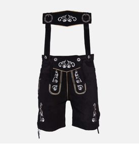 Oktoberfest Outfit Hommes Shorts en cuir bavarois CowSplit Traditional Hommes Lederhosen - Product Image 5