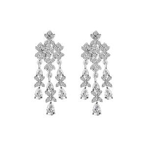 Compre Pendientes de Plata de Ley 925 de Primera Calidad para Mujeres y Niñas, Pendientes Colgantes de Oro de 18K con Diseño de Flor - Product Image 1