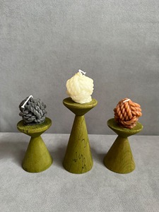 Porte-bougie en bois vert élégant pour la décoration de la maison, centre de table, présentoir, utilisation festive et style d'intérieur en provenance d'Inde - Product Image 6