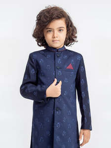 Sherwani moderne pour garçons, tenue traditionnelle pour mariage et fête en soie avec coutures de qualité supérieure, protection solaire et infroissable - Product Image 2