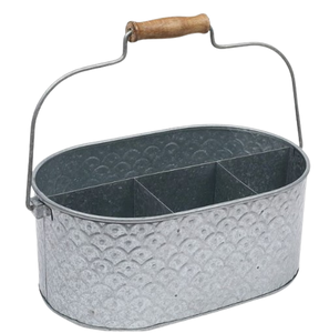 High Selling Galvanized Metal Flatware Caddy Standing Type <b>Utensil</b> Basket for <b>Kitchen</b> Picnics Dining Sundries Use - Product Image 1