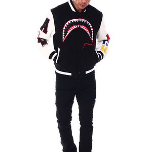 Meilleure vente Veste universitaire brodée sur tout avec graphiques imprimés et patchs en chenille Blouson aviateur à des prix raisonnables - Product Image 5