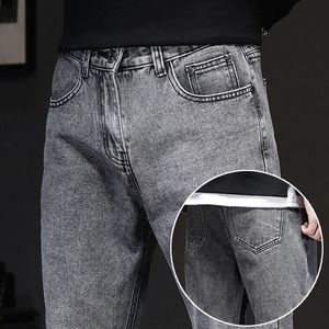 กางเกงยีนส์ขาบานผู้ชายสไตล์เกาหลี, กางเกงยีนส์ขายาวแบบลำลองแนวสตรีทแฟชั่นสไตล์เกาหลีสำหรับ2025ใหม่ - Product Image 2