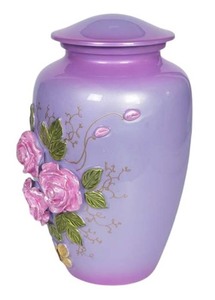 Urna de cremación de Metal de buena calidad de tamaño mediano con acabado púrpura para cenizas, urna decorativa de metal para cenizas, urna funeraria para aplicaciones para adultos - Product Image 5