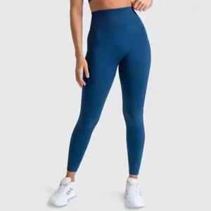 Grosir kustom celana olahraga pinggang tinggi latihan Yoga celana legging untuk wanita lembut kebugaran Gym Legging
