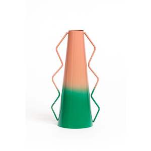 Vase en métal opaque noir et blanc fait à la main de haute qualité, vase à fleurs rond abstrait moderne pour la décoration intérieure et les cadeaux - Product Image 4