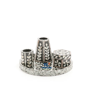 Meilleure vente vadrouille MABKHAR ensemble de brûleurs d'encens fait à la main avec incrustation de nacre Vietnam artisanat pour Ramadan Eid cadeau 2025 - Product Image 1