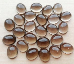 Vivaaz Gems IGI Certifié AAA Grade 7x9mm Cabochon de Quartz Fumé Naturel Pierre Précieuse Cristal Lisse Forme Ovale Lâche Calibré - Product Image 1