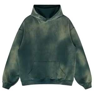 Sudaderas con Capucha y Cuello Redondo para Hombre al por Mayor, Lavado Ácido, Tela de Felpa Antiarrugas, Logotipo Bordado, Uso en Exteriores - Product Image 3