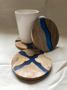 Dessous de verre en bois de style design moderne personnalisé fait à la main pour la décoration de la maison et du mariage - Product Image 6