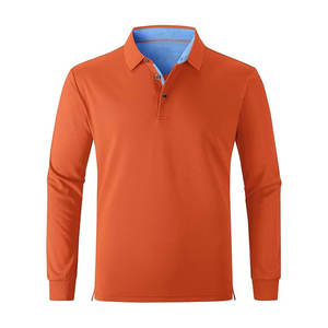 Polo à manches longues en tricot uni pour homme, personnalisable avec votre propre marque, doux et confortable, 2026 - Product Image 5