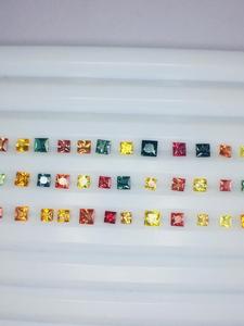 Pierres précieuses en vrac multi-saphir naturel coupe princesse de haute qualité avec couleurs vives certifiées IGI pour boucles d'oreilles et bijoux - Product Image 4