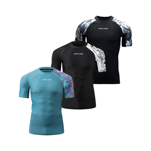 เสื้อยืดลายทางแขนสั้นของผู้ชายเสื้อลำลองขนาดใหญ่พิเศษเสื้อออกกำลังกายทีมกีฬาฟิตเนส - Product Image 4