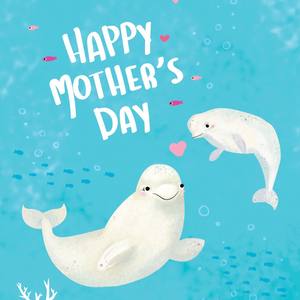 Carte de vœux 3D pop-up artisanale sur le thème du dauphin mignon, carte pop-up 3D pour la fête des mères, carte de vœux en papier artisanal - Product Image 3