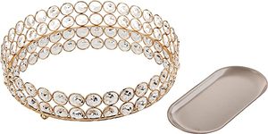 ถาดใส่เครื่องประดับคริสตัลทรงกลม,ถาดเงินทรงรีพร้อมผู้ขายชาวอินเดียทำจากกระจกกลมสะท้อนสีเงิน - Product Image 3