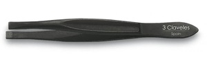 Black straight tweezers 8cm (3 Claveles 12212) - Product Image 1