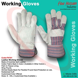 Guantes de cuero dividido de piel de vaca de la mejor calidad de Pakistán Guantes DE TRABAJO Canadian Rigger Guantes protectores Guantes de Seguridad - Product Image 5