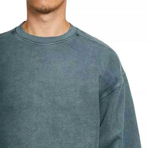 เสื้อสเวตเชิ้ตผ้าถักทรงปกติ สีพื้น สไตล์ซัมเมอร์ ล้างสีแบบแอซิดวอช สำหรับผู้ชาย สวมใส่สบาย เป็นมิตรกับสิ่งแวดล้อม ระบายอากาศได้ดี แห้งเร็ว ผลิตจากผ้าฝ้าย สไตล์สตรีทแวร์ - Product Image 3