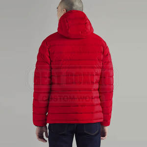 Chaqueta acolchada para hombre con cremallera completa en la parte delantera y cuello levantado para la moda urbana de invierno chaqueta acolchada para hombre a prueba de viento - Product Image 4