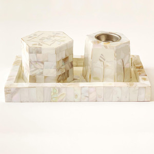 Brûleur d'encens élégant en nacre, ensemble de brûleurs incrustés de coquillages, porte-encens arabe, Mubkhar, brûleur d'encens de luxe, Ramadan - Product Image 5
