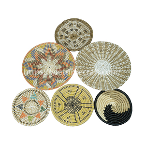 Conjunto bohemio de algas marinas con cadena de plástico, decoración circular de pared, decoración del hogar, colgante de pared, fabricante de Vietnam, venta al por mayor - Product Image 2