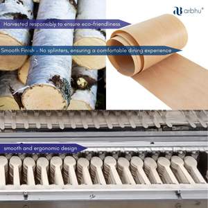 Juego de tenedor de cuchillo de cuchara de bambú desechable de primera calidad 100% ecológico Biodegradable Natural para fiestas de comida - Product Image 6