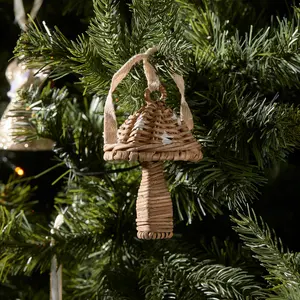 Nature-inspired Rattan <b>Mushroom</b> Ornament Delightful Rattan Xmas Ornament <b>for</b> <b>Decoration</b> - Product Image 2