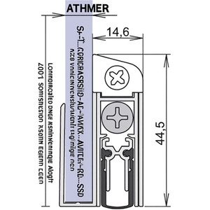 ซีลประตู ATHMER แบบด้านเดียว Schall-Ex GS-8 1-407 อะลูมิเนียมสีเงินเคลือบสีเทา สำหรับกระจก ความยาว 958 มม. สำหรับประตูซ้าย/ขวา - Product Image 3