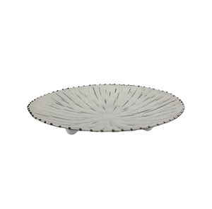 Classic Design Round Plate White Color Iron Dish and <b>Tray</b> for Serving <b>Food</b> in Restaurant Handcrafted Customized in Bulk - Product Image 1