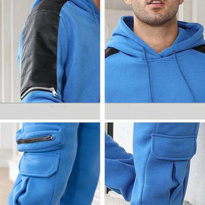 ชุดวอร์ม2ชิ้นมีฮู้ดและกางเกงชุดวิ่งออกกำลังกายสำหรับผู้ชายแบบปรับแต่งได้2024 - Product Image 5