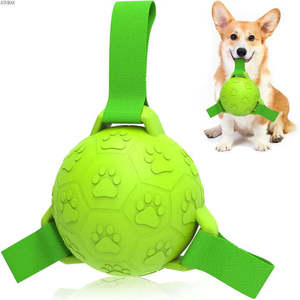 Jouets pour chiens, balles à mâcher avec sangles, en caoutchouc durable - Product Image 1