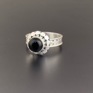 Bague faite à la main Onyx noir naturel bijoux pierre précieuse solide 925 en argent Sterling bague parfaite en argent Sterling 925 timbre bague bijoux - Product Image 2