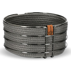 Bandeja de Almacenamiento Redonda Moderna de Algodón/Poliéster Natural con Diseño Desmontable para Vajilla, Cocina y Comedor - Product Image 1