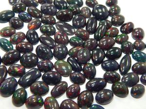 Pierres précieuses d'opale noire éthiopienne naturelle TASBIYA GEMS, 2-4 carats, en vrac, avec effet de jeu de couleurs traité thermiquement, évaluation tierce partie - Product Image 2