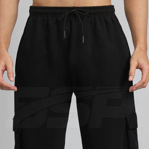 Venta caliente transpirable invierno Casual sólido ropa de calle bajo MOQ hombres Flare chándal trajes sueltos de algodón hecho - Product Image 6