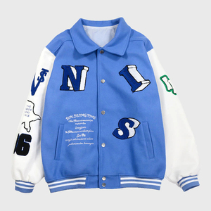 Veste universitaire Letterman à logo personnalisé pour hommes Veste universitaire en chenille à manches en cuir blanc en laine rouge de meilleure qualité - Product Image 1