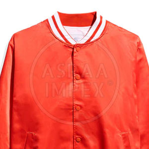 เสื้อแจ็คเก็ตผ้าซาตินสำหรับผู้ชายเสื้อโค้ทกันหนาวคอตั้งกันลม - Product Image 3