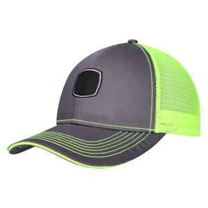 Casquette de camionneur de style vintage-5 panneaux en maille de denim avec broderie 3D-Casquette décontractée d'extérieur sportive - Product Image 2